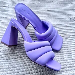 Open Edit Padded Strap Block Heel Sandals Size 9 Lavender